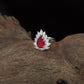 Lustre Petal Finger Ring with Marquise Side Layout