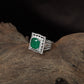 Cubic Crest Finger Ring with Layered Frame Detailing