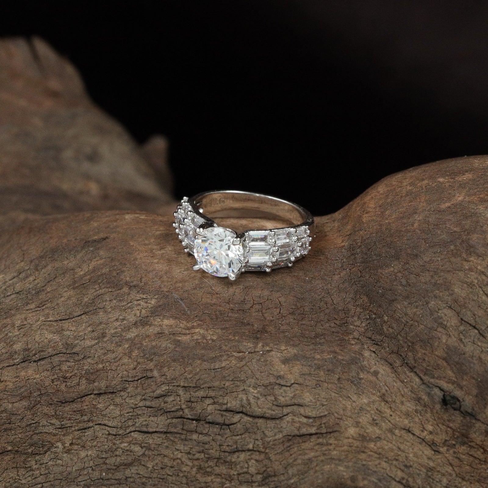Vintage Twin Top Finger Ring with Pavé Side Detailing