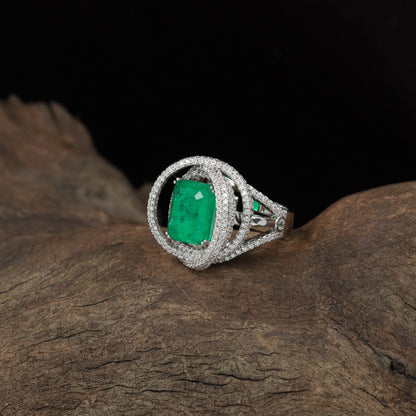 Drape Halo Finger Ring with Elevated Centre Placement