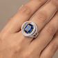 Drape Halo Finger Ring with Elevated Centre Placement