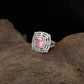 Gallery Border Finger Ring with Elevated Centre Layout