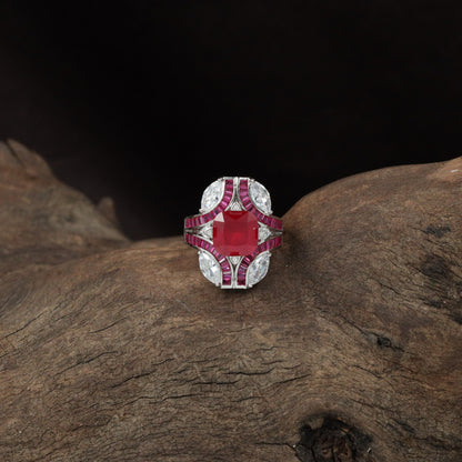 Contour dualâ€‘tone array finger ring arrangement emphasizing symmetry