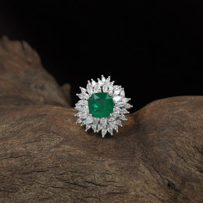 Harmony Bloom Finger Ring with Radiating Edge Layout