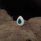 Empire Pear Finger Ring with Structured Crown Design
