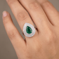 Empire Pear Finger Ring with Structured Crown Design