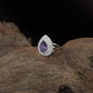 Empire Pear Finger Ring with Structured Crown Design