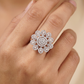 Blossom Halo Finger Ring with Rounded Loop Formation