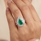 Brio Drop Finger Ring with Layered Border Detailing