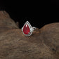 Apex Drop Finger Ring with Pear Halo Layout