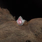 Apex Drop Finger Ring with Pear Halo Layout