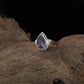 Apex Drop Finger Ring with Pear Halo Layout
