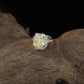 Gallery Halo Finger Ring with Angular Side Layout