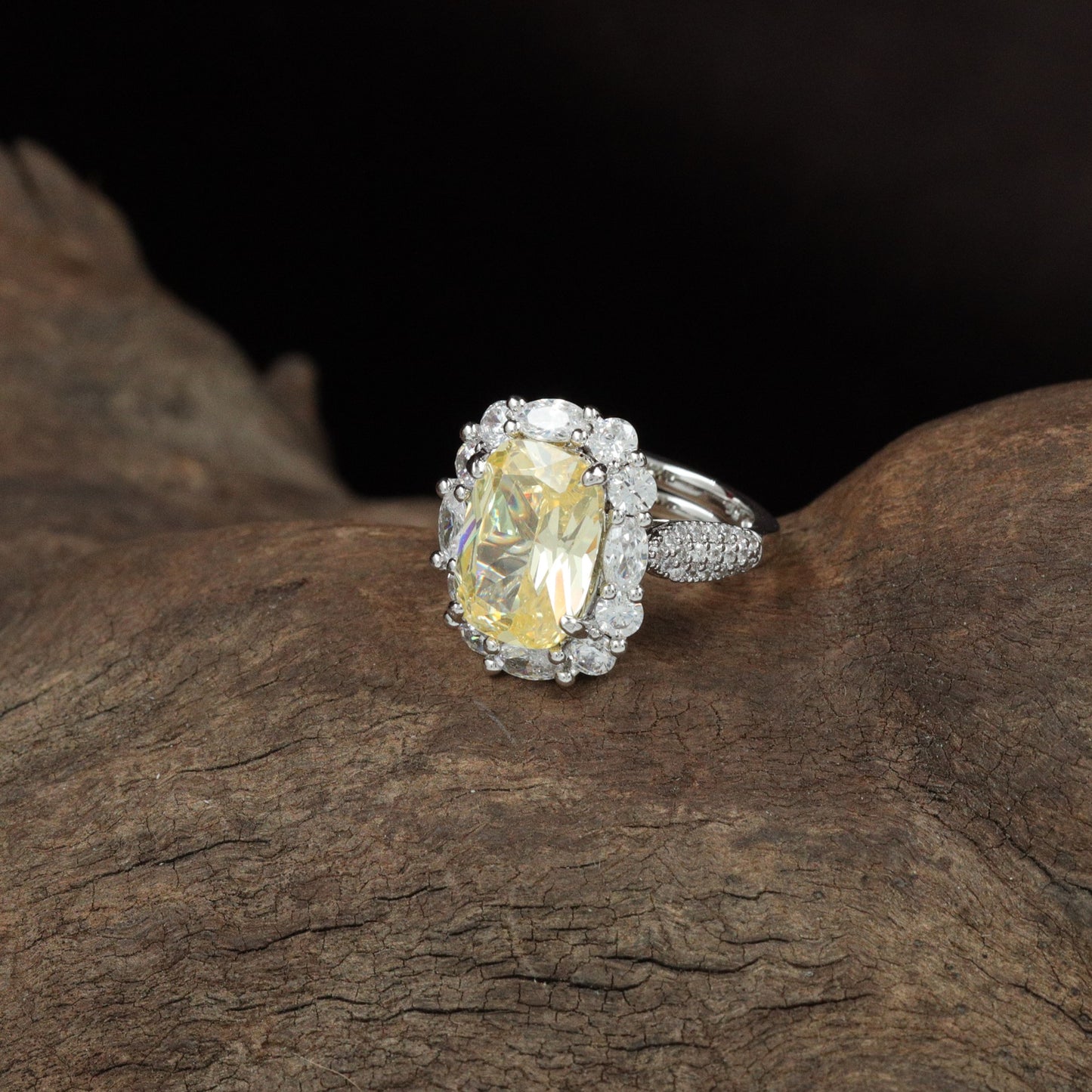 Heritage Halo Finger Ring with Sculpted Side Detailing