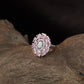 Designer Petal Edge Finger Ring with Layered Oval Formation