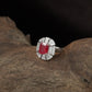 Grand Rectangle Finger Ring with Layered Frame Work