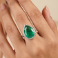 Luxury Teardrop Frame Finger Ring with Raised Centre Hold