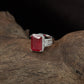 Grand Rectangle Finger Ring with Layered Side Alignment