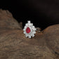 Grand Burst Finger Ring with Radiating Petal Borders