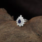 Grand Burst Finger Ring with Radiating Petal Borders