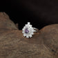 Grand Burst Finger Ring with Radiating Petal Borders