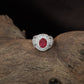 Signature Oval Mount Finger Ring with Curved Stone Border