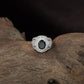 Signature Oval Mount Finger Ring with Curved Stone Border