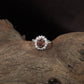 Halo Finger Ring with Oval Floral Border