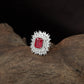 Intricate Orbit Finger Ring with Marquise Frame Styling