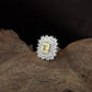 Intricate Orbit Finger Ring with Marquise Frame Styling