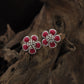 Crown Blossom Rhodium Stud with Rounded Petal Detailing