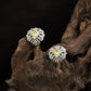 Icon Frame Rhodium Stud with Radiating Line Arrangement