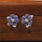Grand blossom Rhodium Studs with a dimensional arrangement