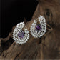 Royal Leaf Frame Rhodium Stud with Pear Drop Centre Layout