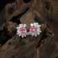 Floral Crown Rhodium Stud with Decorative Petal Arrangement