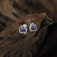 Bloom Heartframe Rhodium Stud with Halo Edge Detailing