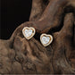 Majestic Heart Frame Stud with Rounded Halo Arrangement