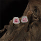 Heritage Geometric Rhodium Stud with Raised Border Styling
