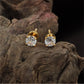 Signature Circular Gold Polish Stud with Structured Prong Setting