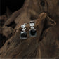 Premium Linked Drop Rhodium Stud with Square Centre Styling