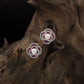 Delicate Floral Rhodium Stud with Structured Clover Arrangement