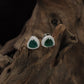 Royal Triangle Halo Rhodium Stud with Rounded Border Detailing