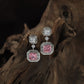 Crown Octagon Rhodium Hanging with Double Drop Frame Styling