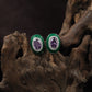 Dazzle Oval Rhodium Stud with Decorative Frame Styling