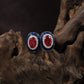 Dazzle Oval Rhodium Stud with Decorative Frame Styling