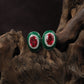 Dazzle Oval Rhodium Stud with Decorative Frame Styling