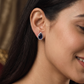 Pear Cut Halo Stud with Rounded Border Detailing