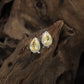 Pear Cut Halo Stud with Rounded Border Detailing