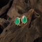 Pear Cut Halo Stud with Rounded Border Detailing