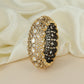 Decorative Oval Kundan Kada with Repeating Frame Detailing